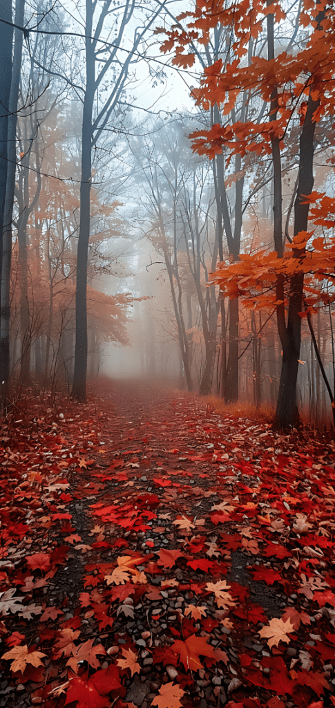 fall wallpaper of misty morning