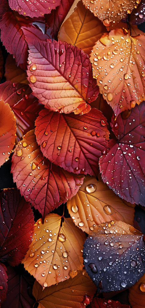 fall leaves in different shades