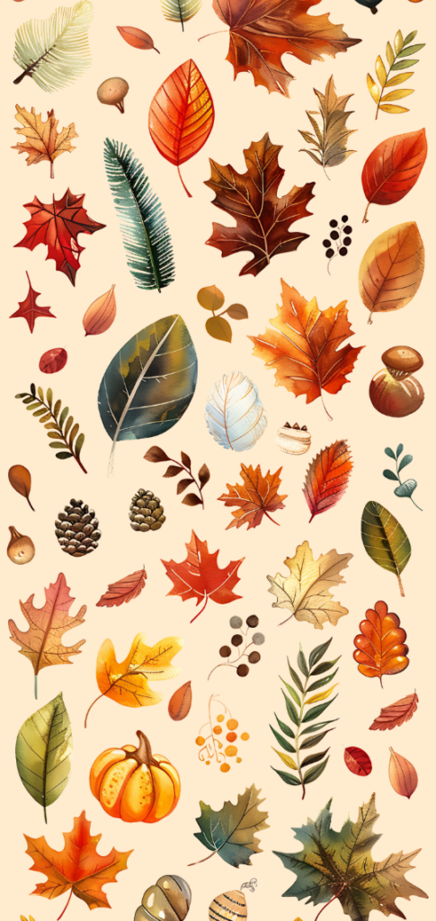 autumn elements forming a pattern