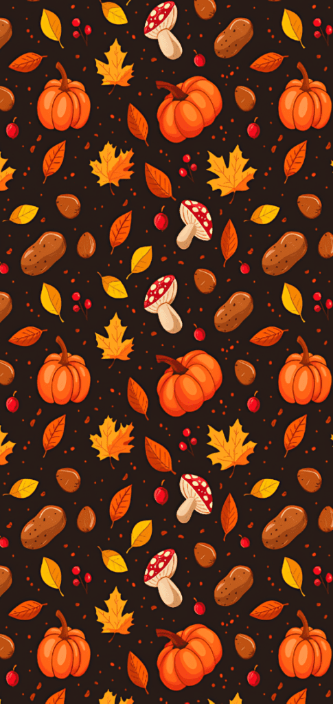 pumpkins surrounded by falling fall leaves