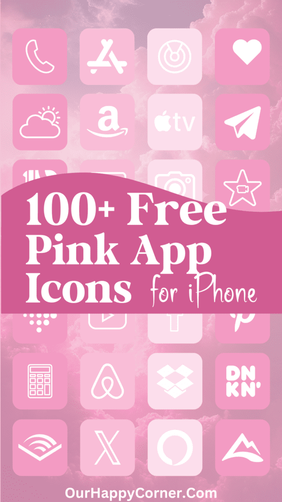 Pink app icons for your iPhone