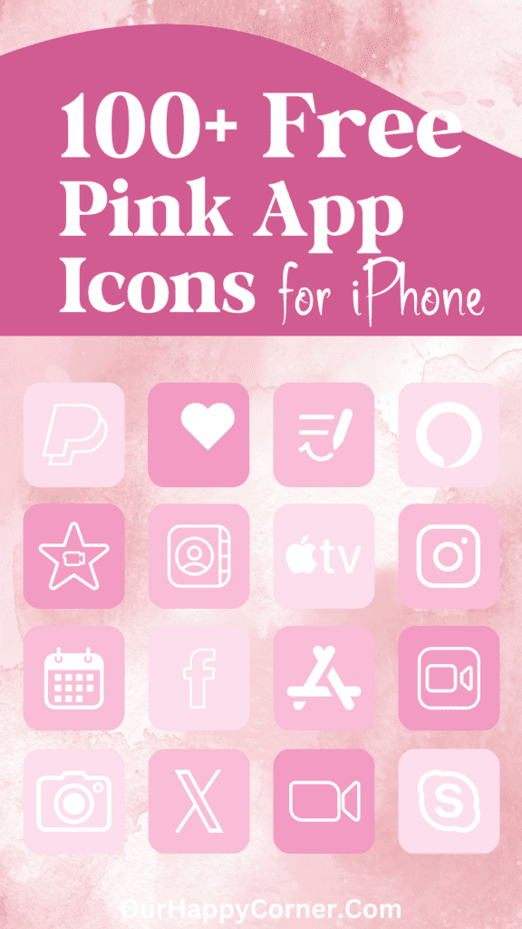 pink app icons for your phone