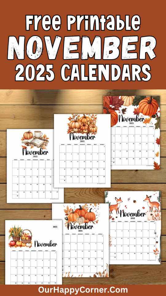 Printable November 2025 Calendars