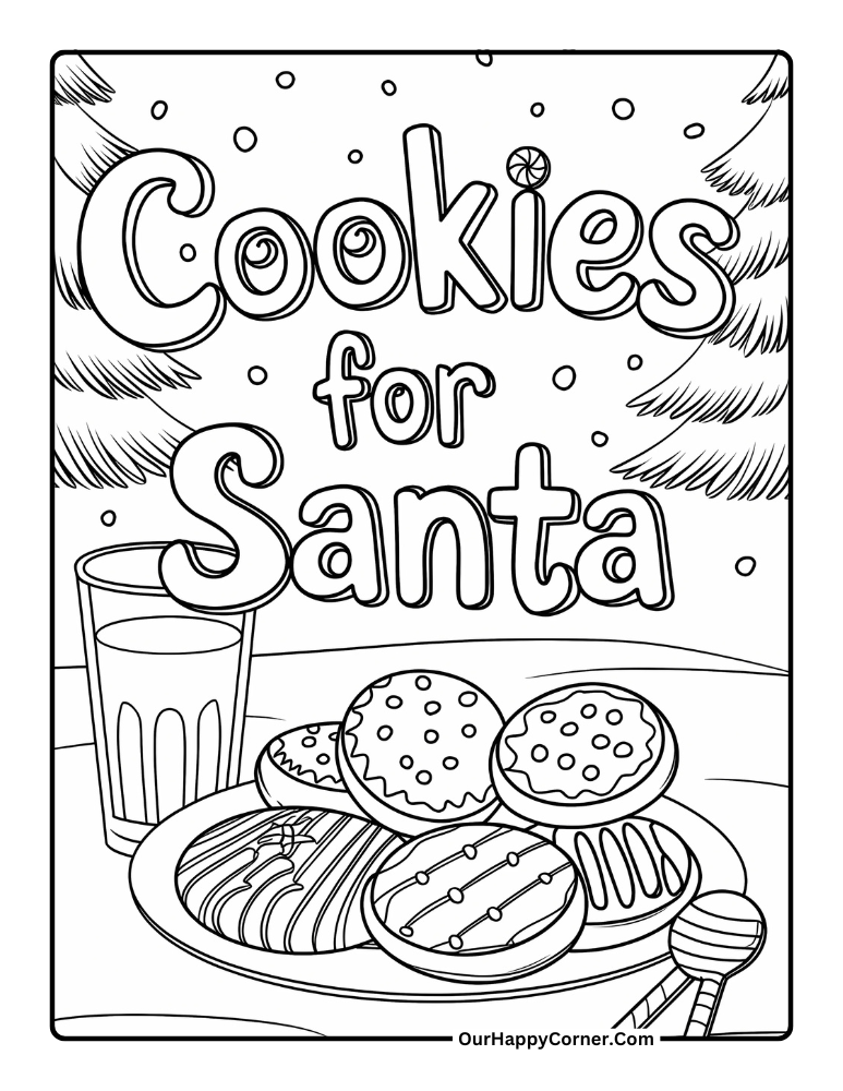 Plate of cookies and milk for Santa.