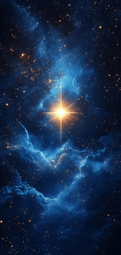 Bright Christmas star in the night sky

