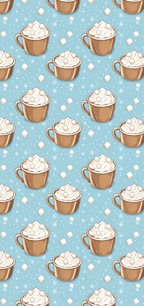 Hot cocoa with marshmallows pattern

