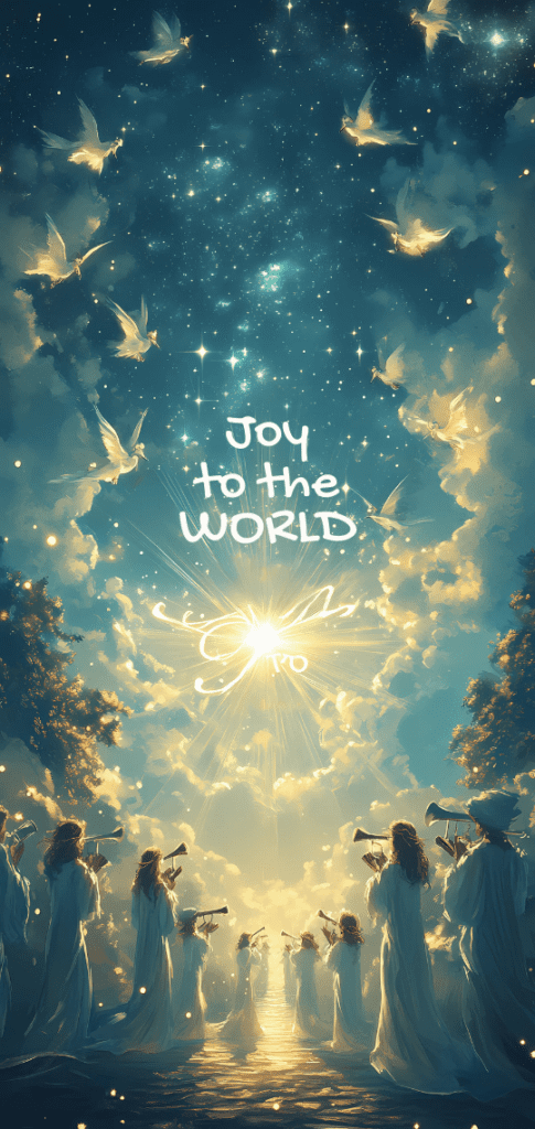 Joy to the World with angels and light.