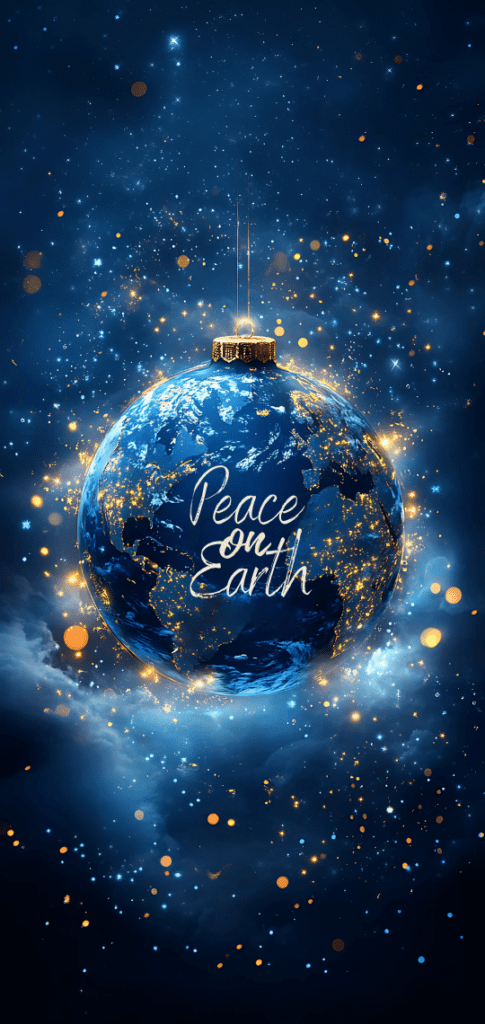 Christmas wallpapers of Earth as a Christmas ornament