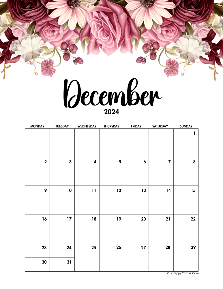 December Calendar 2024 