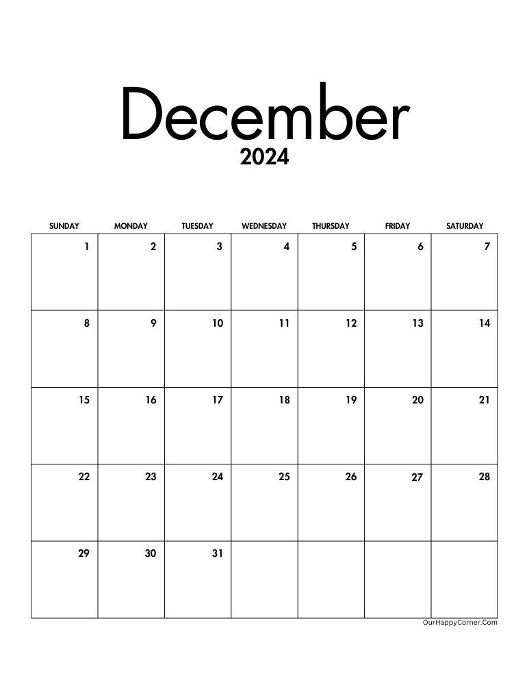 Simple minimalist calendar