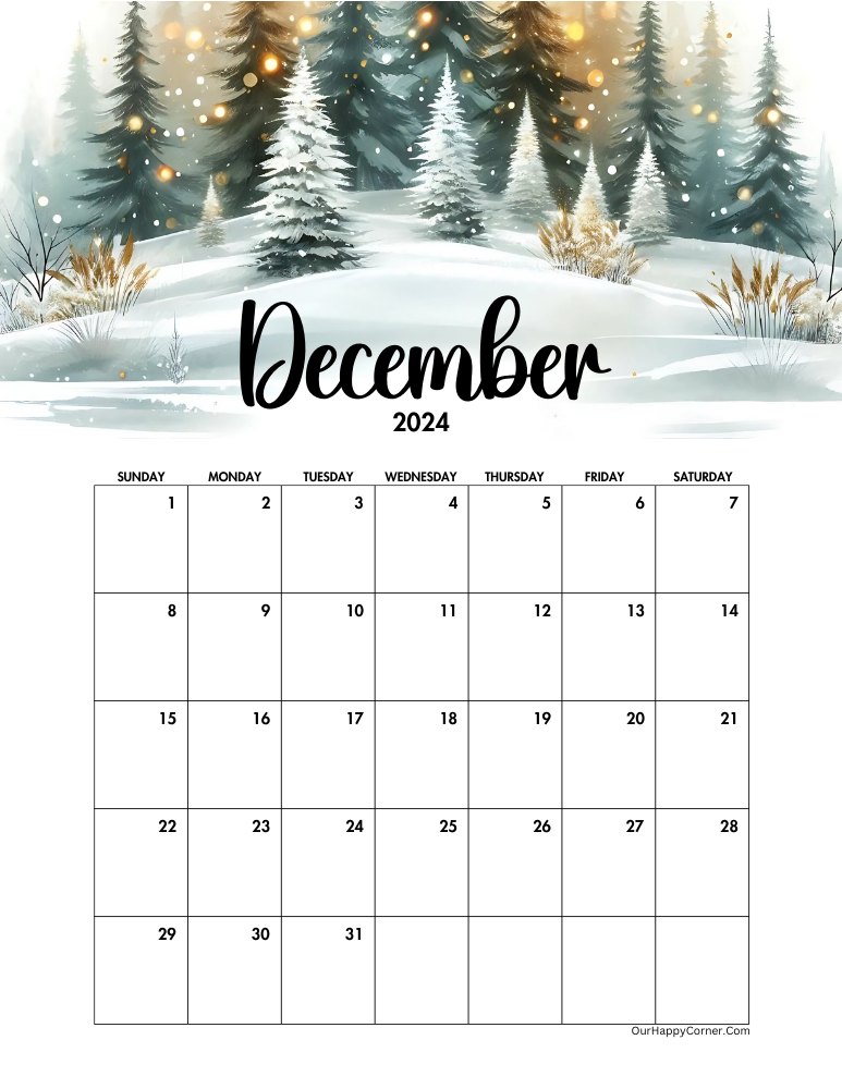 Christmas decor calendar 2024