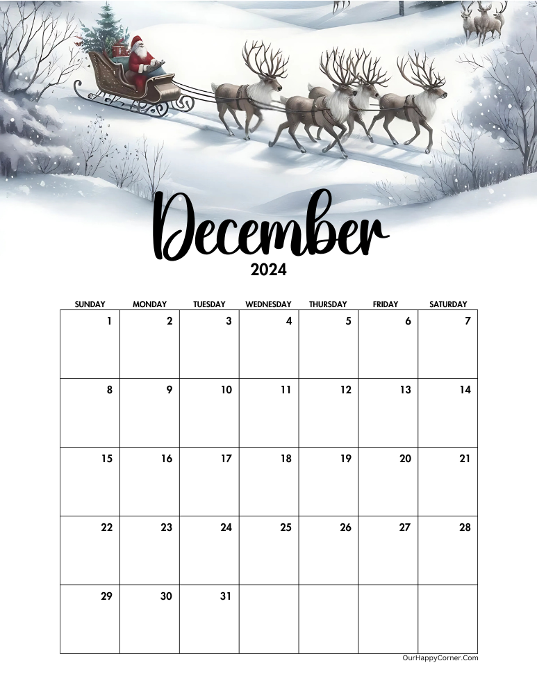 Christmas sleigh calendar