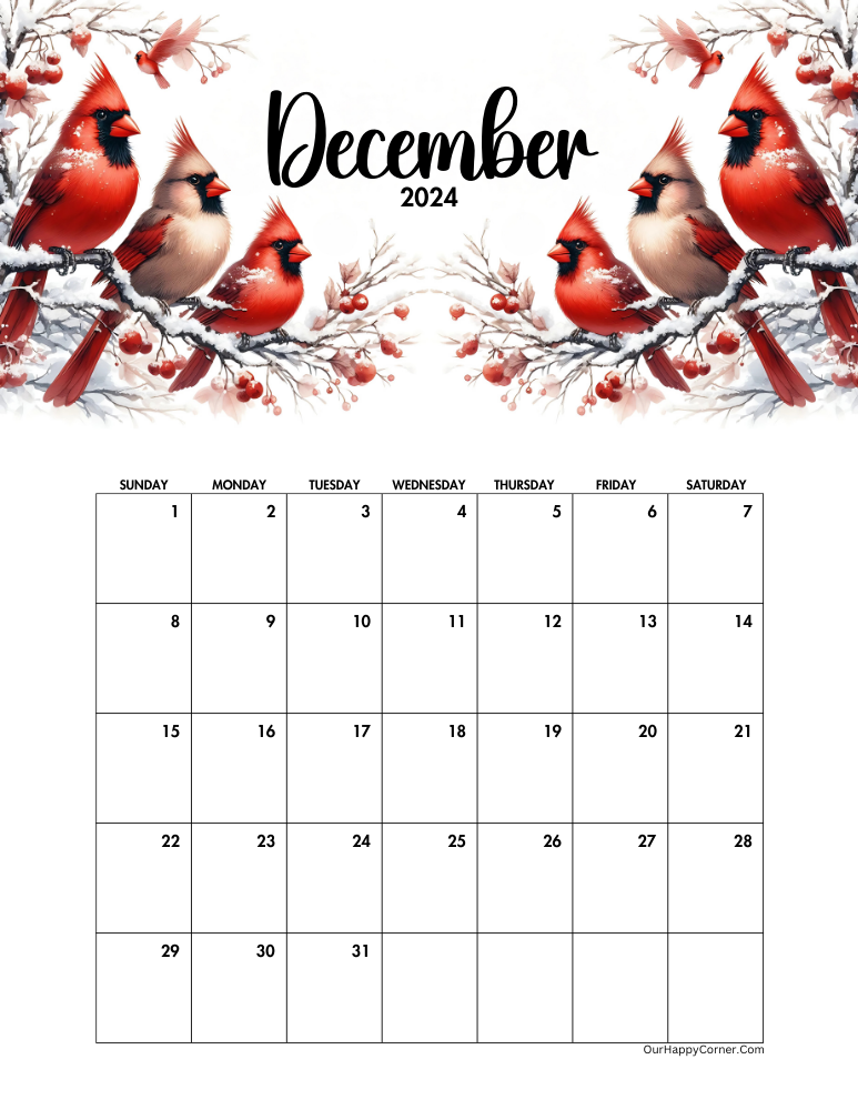 December Calendar 2024 