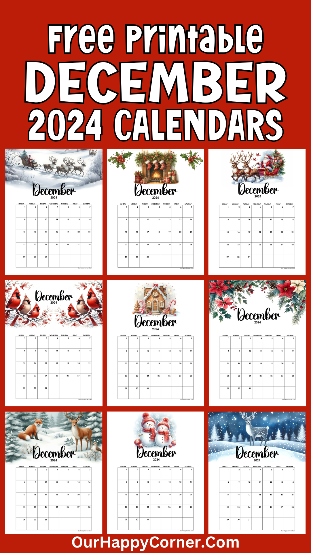 Free December 2024 Calendars