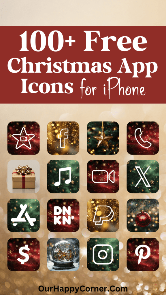 Shimmering Christmas App Icons for iPhones