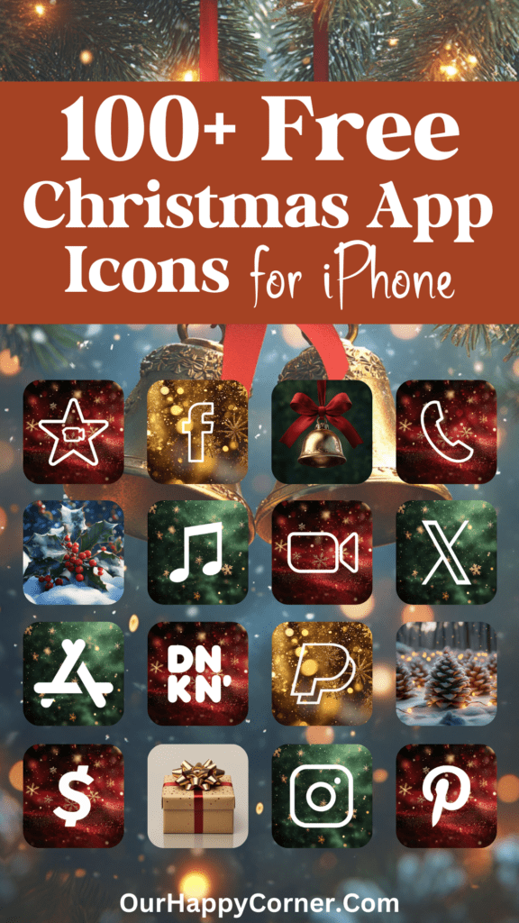 Shimmering Christmas iPhone App Icons 