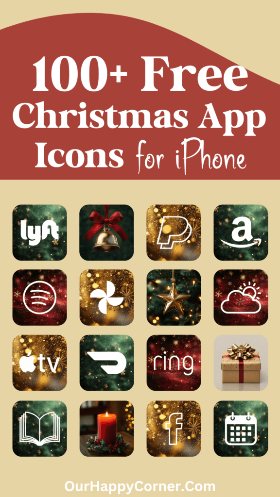 Shimmering Christmas iPhone App Icons 