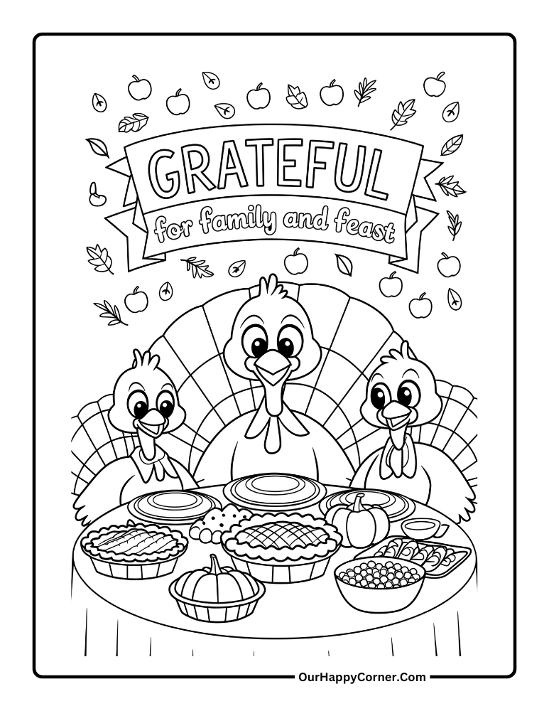 Grateful coloring page