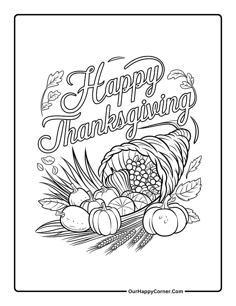 thanksgiving coloring pages