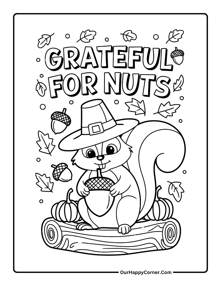 Thanksgiving squirrel with nuts