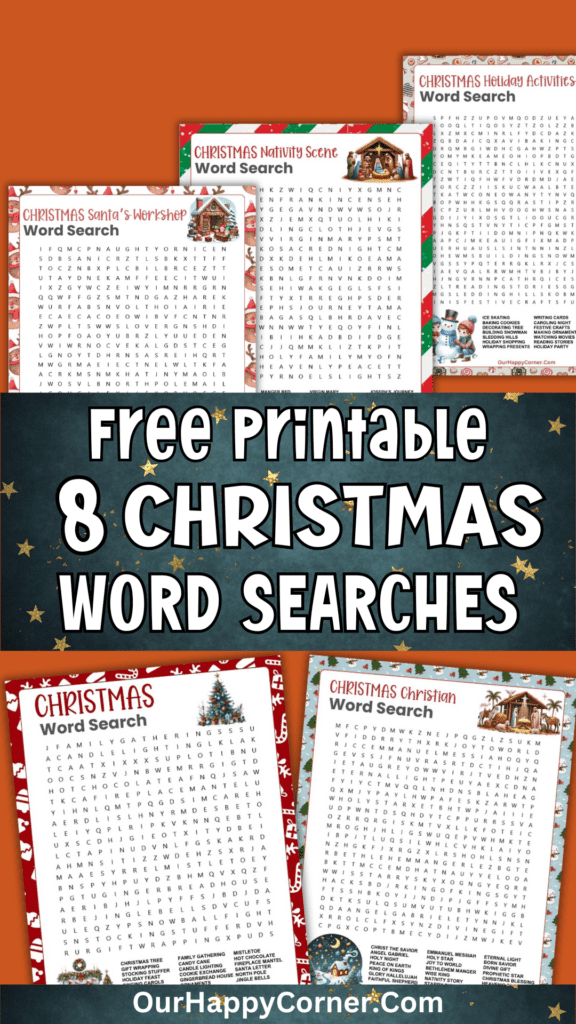 Christmas themed word search puzzles