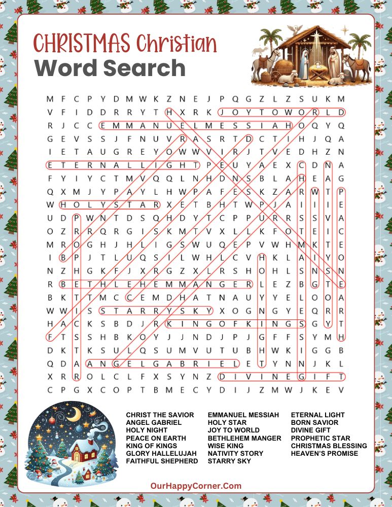 Christmas Christian word search