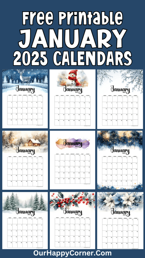 January 2025 Calendar Printables