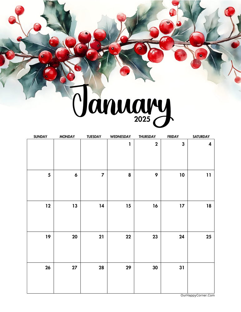 Berry Clusters decorated calendar