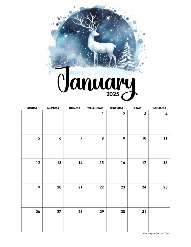 January 2025 calendar