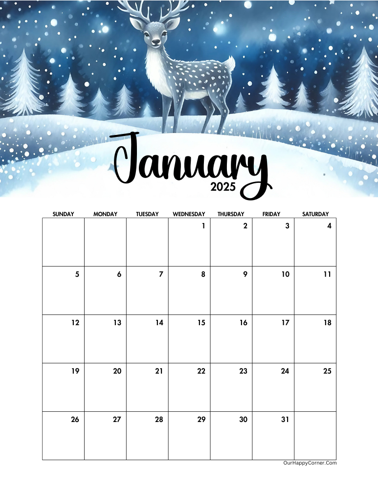 January 2025 calendar