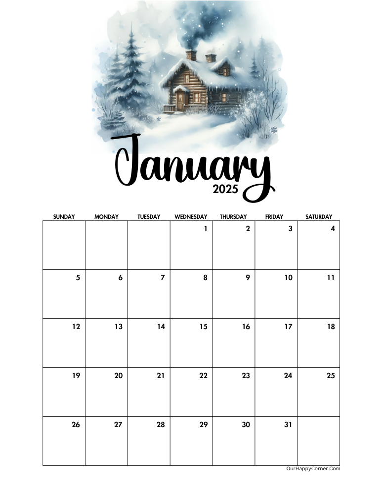 January 2025 calendar