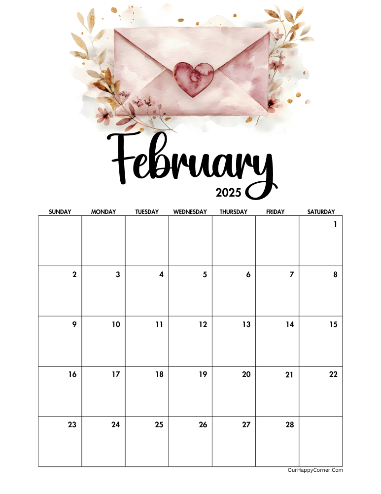 February calendar printable