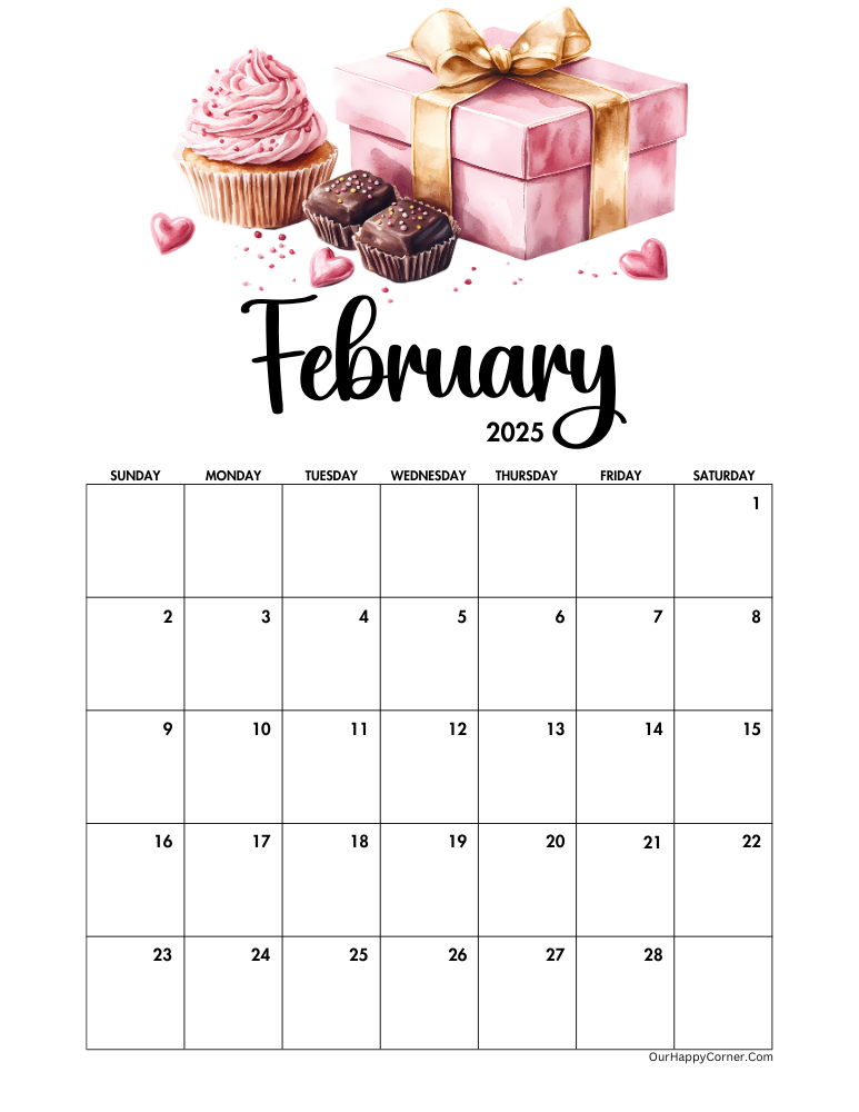 Valentine inspired February calendar