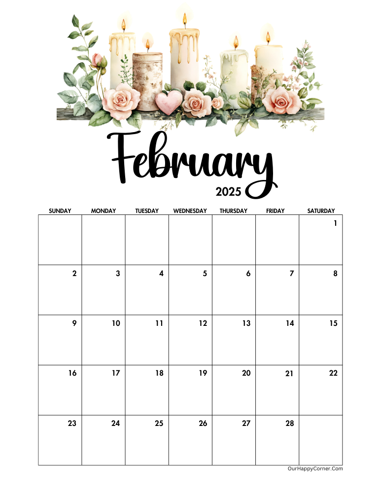 Valentine inspired February calendar