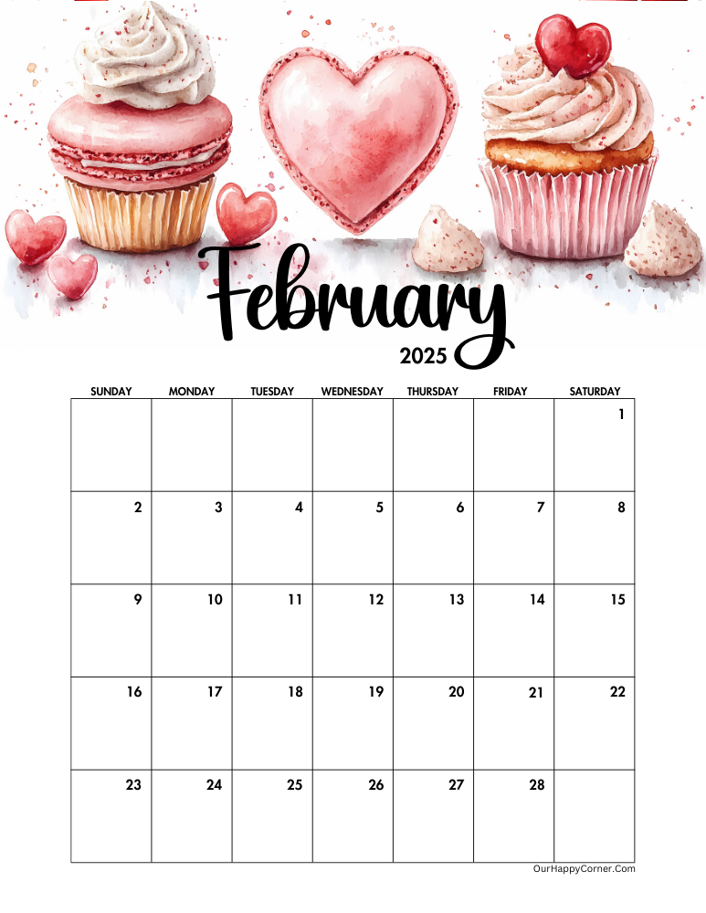 Valentine inspired February calendar