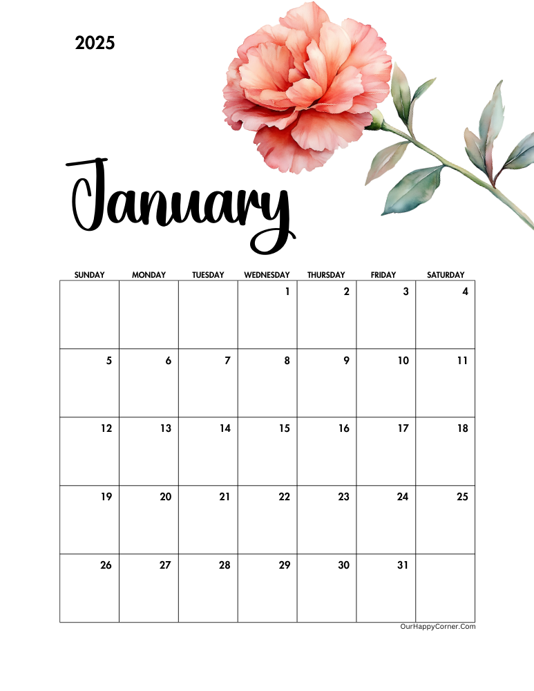 January birth month flower calendar