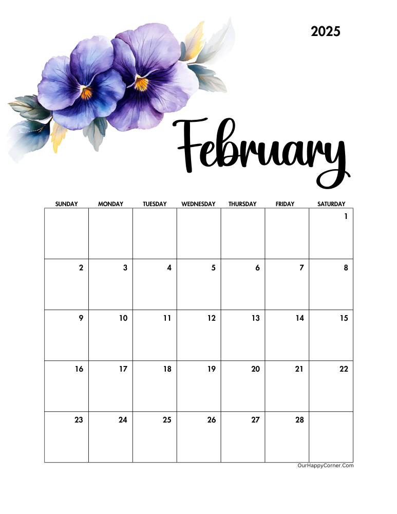 February birth month flower calendar