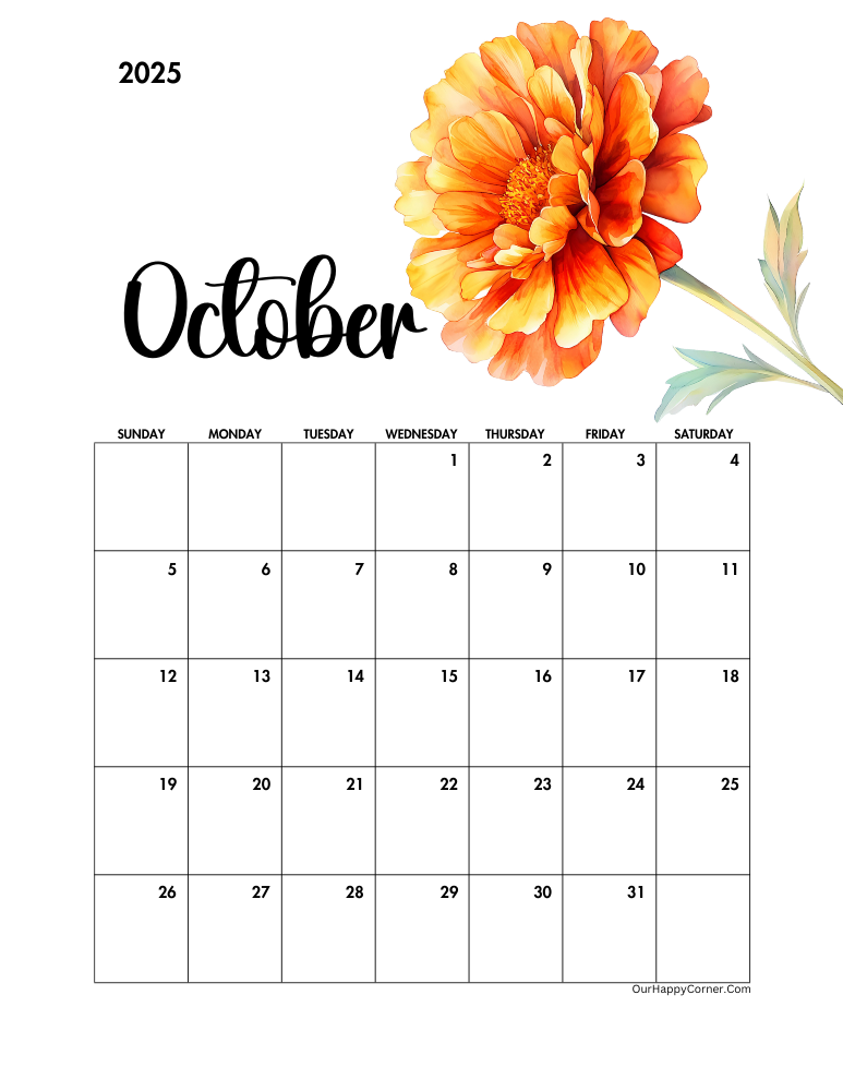 October birth month flower calendar