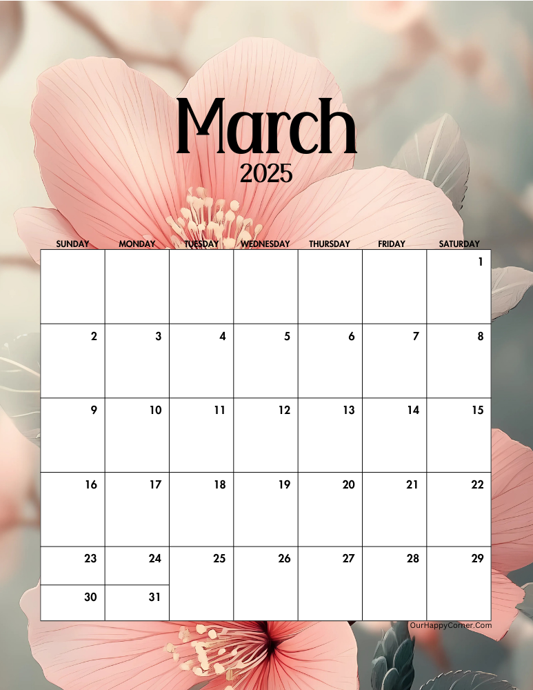 Minimalist calendar printable