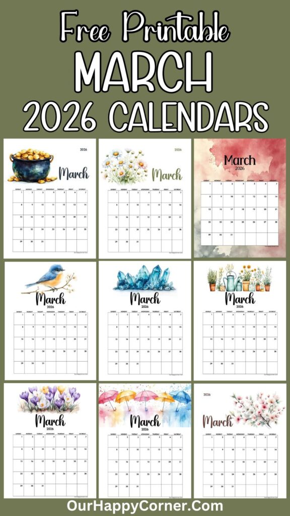 Printable March 2026 calendar