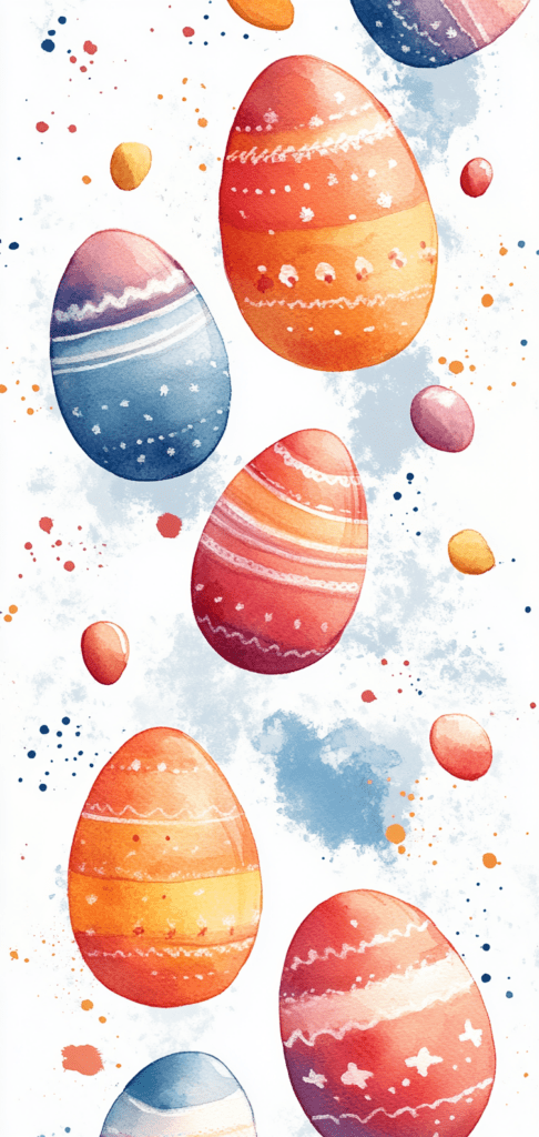 Watercolor Easter eggs