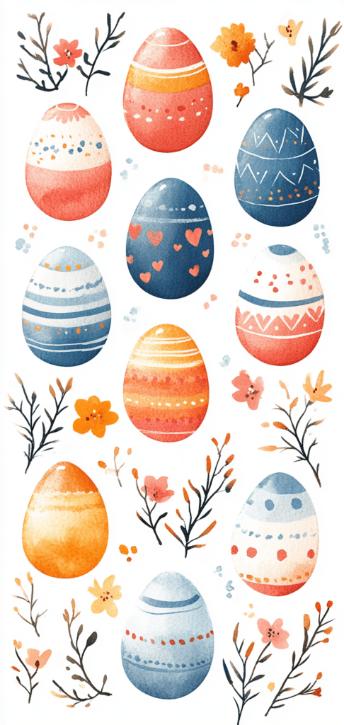 Watercolor Easter eggs