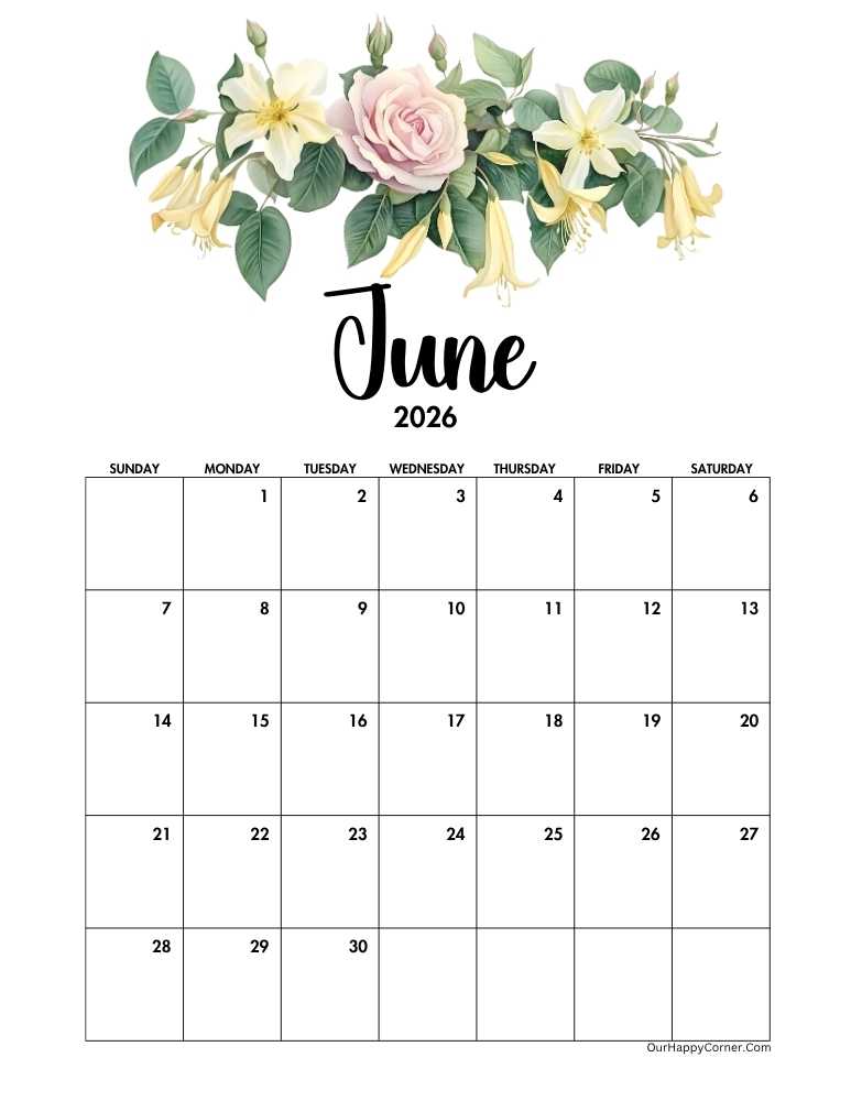 June floral calendar