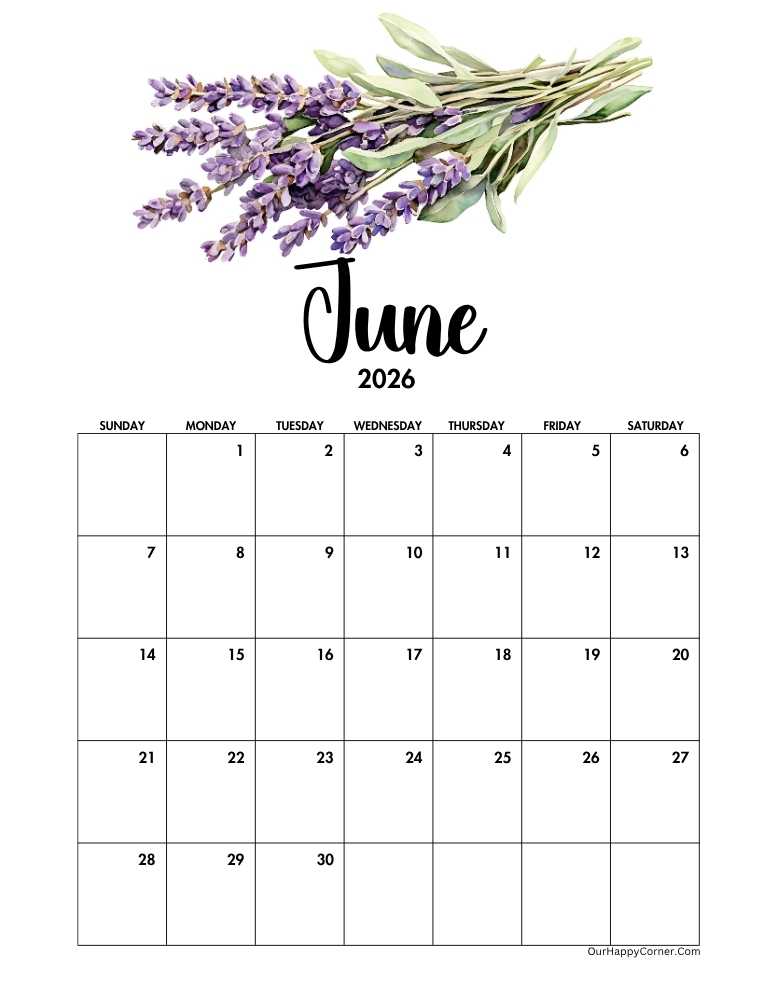 June floral calendar