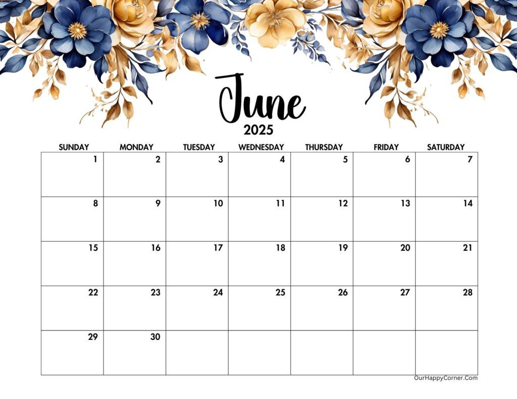 Blue gold calendar