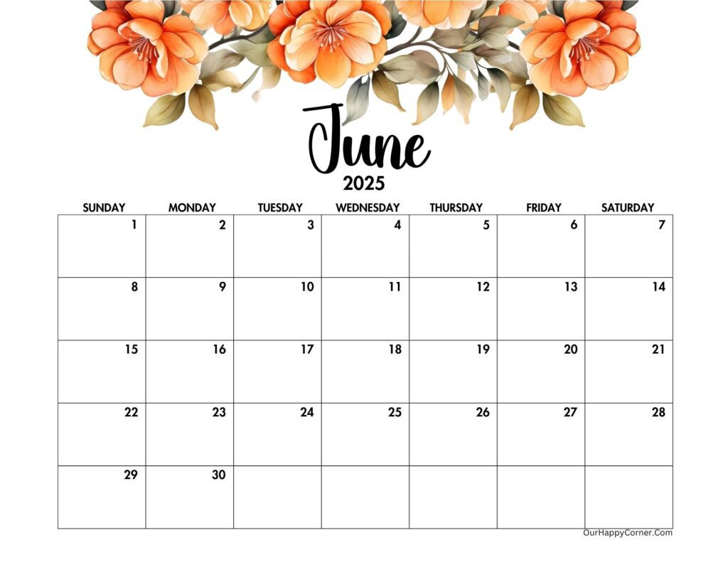horizontal 2025 june calendar 4
