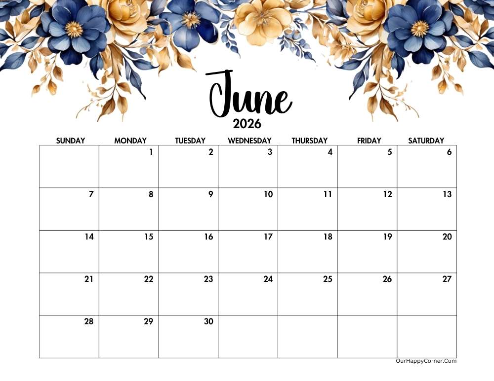 Blue gold calendar