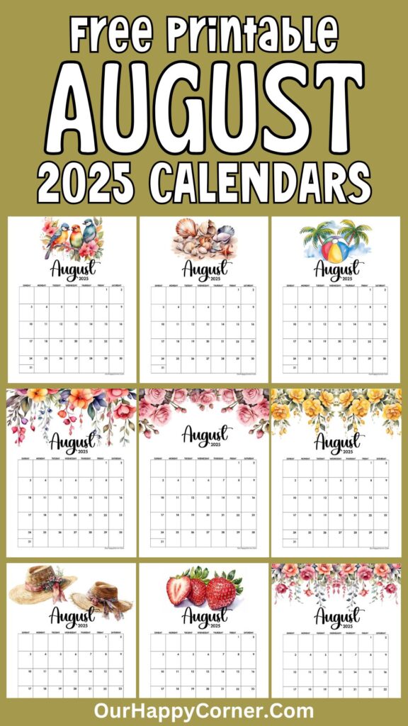 printable August 2025 calendar