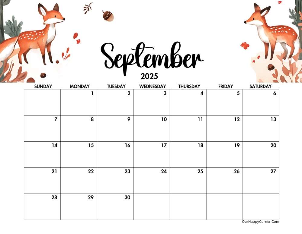 Autumn decorated calendar