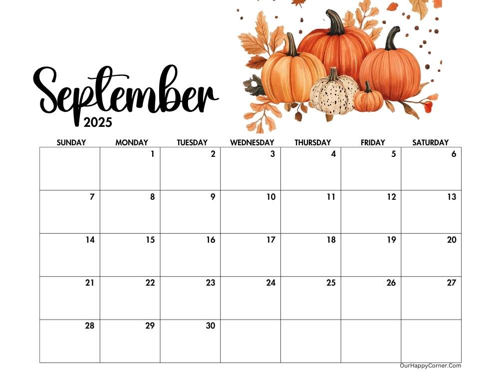 Autumn decorated calendar